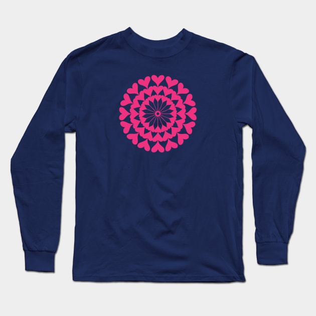 Mandala Hearts Long Sleeve T-Shirt by Cds Design Store